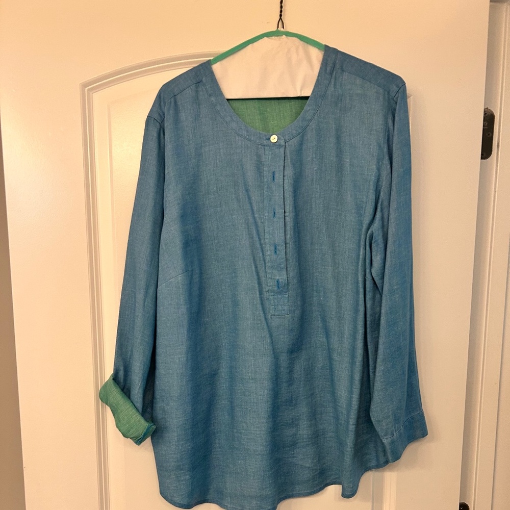 Classy 100 percent Linen Shirt by JJill Size XL